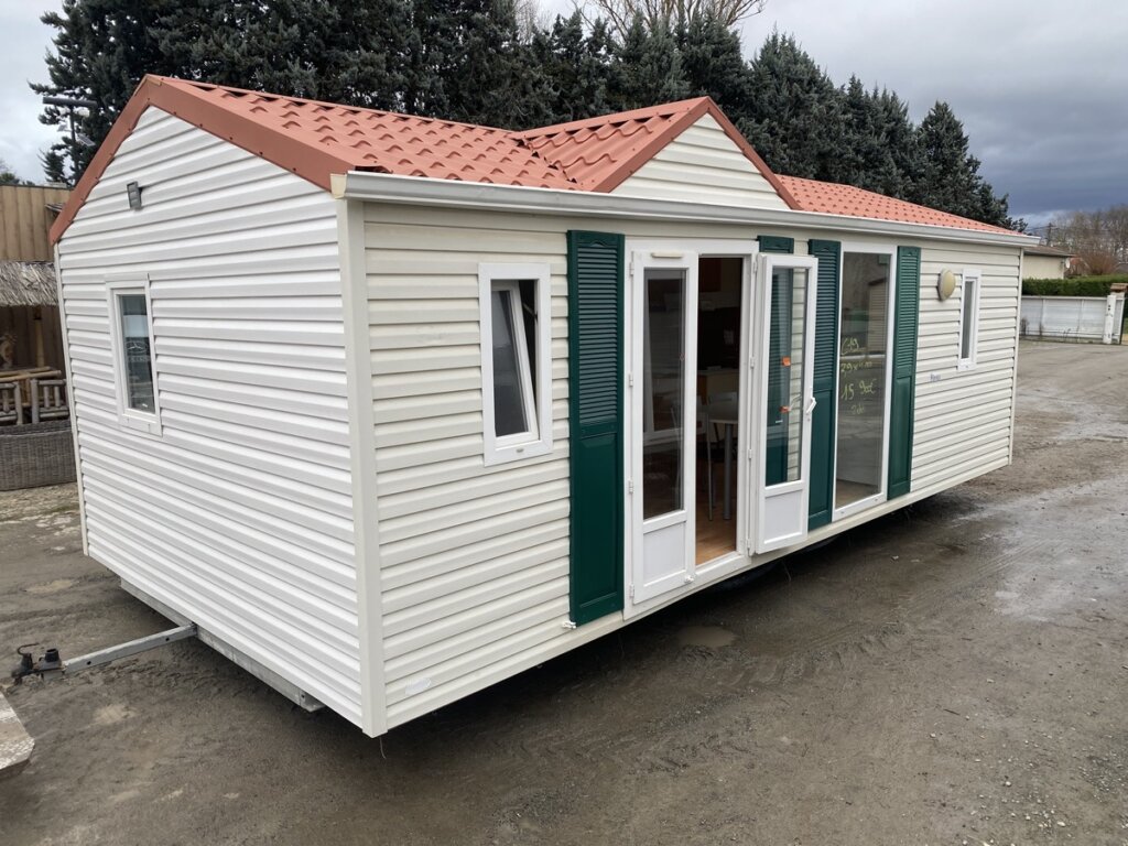 mobil home d'occasion deux chambre electrique isolé 4 saison double vitrage