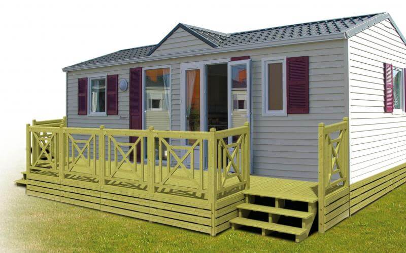 soubassement mobilhome occasion bois toile pvc 