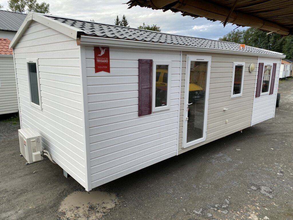 mobil home d'ocasion recent 2019 3 chambre 4 saison double vitrage moderne propre