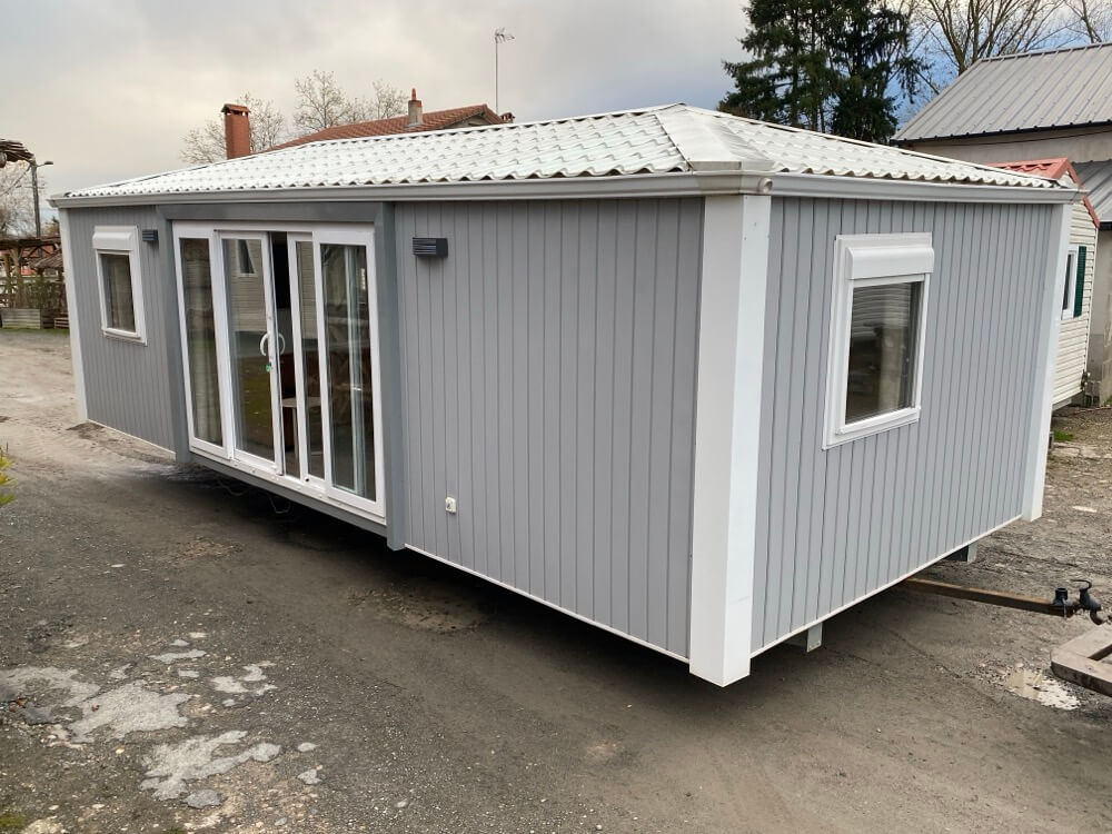 Mobil home d'occasion recent 2 chambre propre 4 saison double vitrage