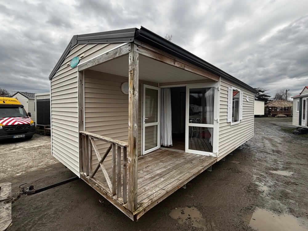 mobile home d'occasion pas cher avec terasse ohara chauffage electrique lumineux 2 chambres