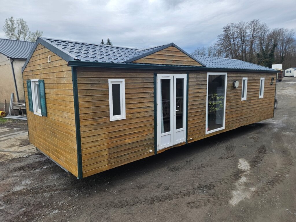 mobile home d'ocassion grand en bois chalet tiny house 3 chambres