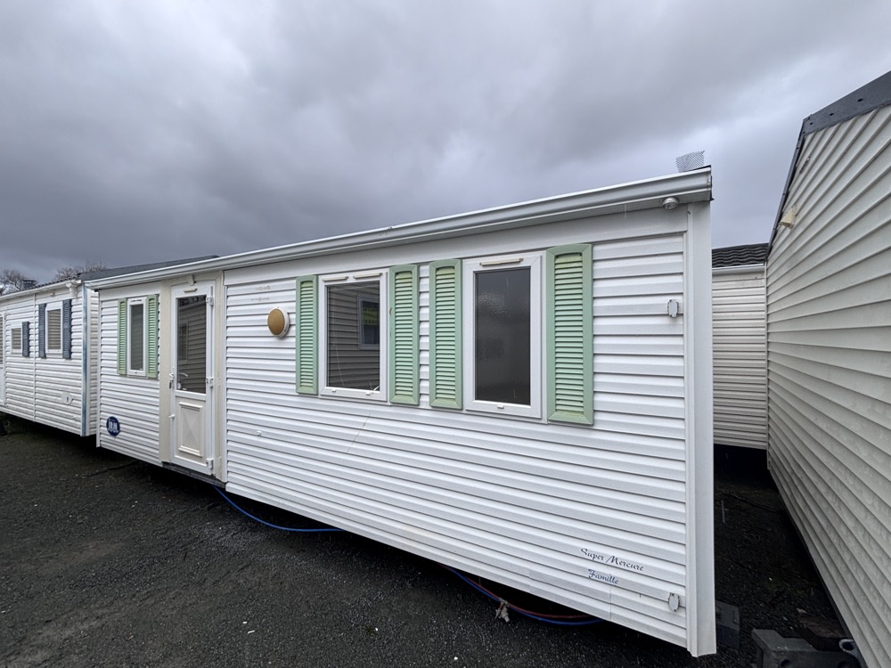 mobile home occasion pas cher blanc 2 chambre 4m de large isolé