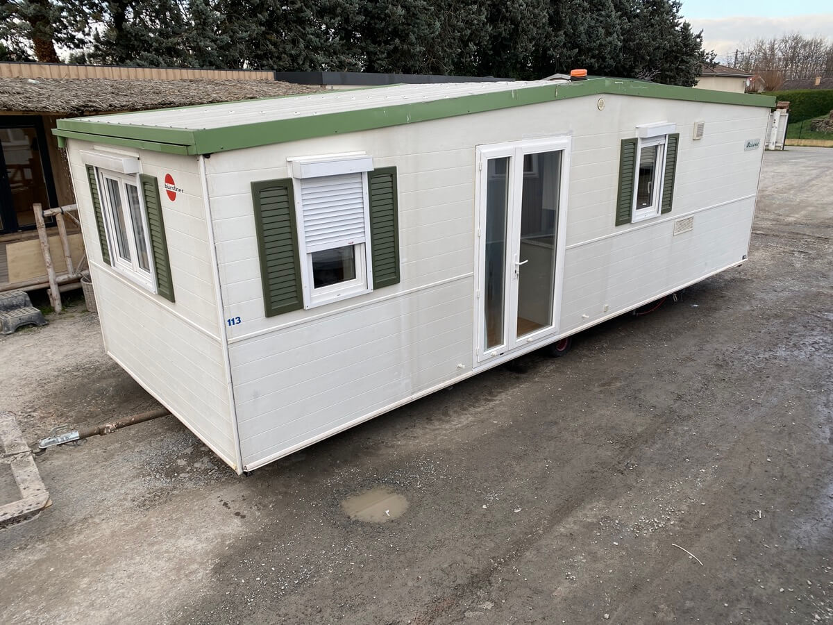 mobile home d'occasion burthner 3m de large 2 chambre isolation frigo panneau sawdich